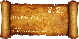 Miu Ráfis névjegykártya